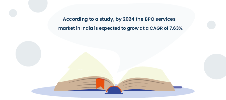 According to a study, by 2024 the BPO services market in India is expected to grow at a CAGR of 7.63%.