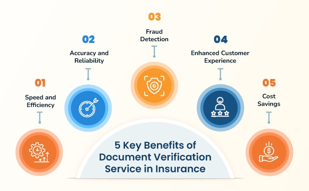 Inforgaphic shows Benefits of Document Verification Service in Insurance
