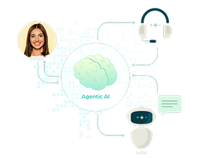 Agentic AI + Intelligent Knowledge Base Illustration